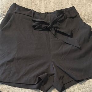Simply Styled Black High Waist Dress Shorts